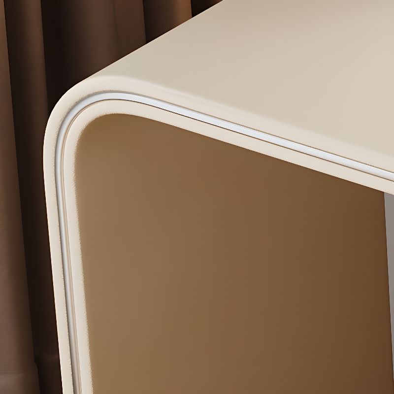 Casual Standard Vanity Set with Light Gray/Tangerine Color/Tan Chair, 3 Drawers, Pine Wood Frame, LED Mirror