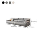 Contemporary Modern Solid Color Water Resistant Standard Sofa in Ink/Light Gray/Off-White, 4-Seater with 3 Pillows