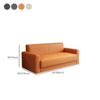 Simplistic Loveseat/Sofa with Pleather Upholstery and Armrest in Natural Wood Finish