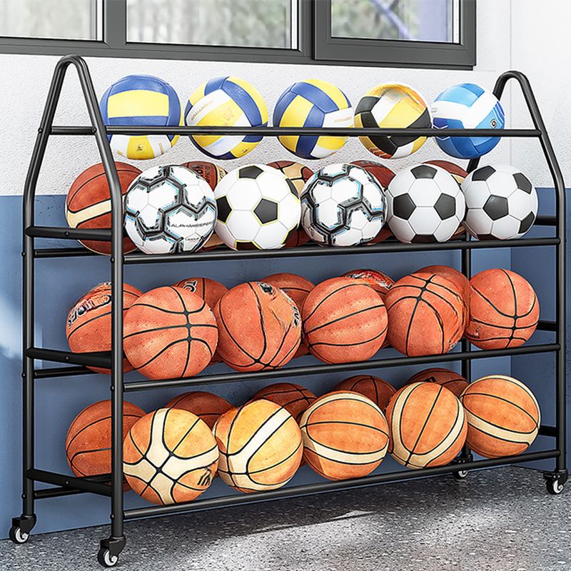 Modern Lavish Tower Shelf with Caster Wheels, Steel Frame, and Unfixed Installation