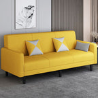 Convertible Sofa in Gray/Cerulean/Off-White with Armrest and 3 Pillows