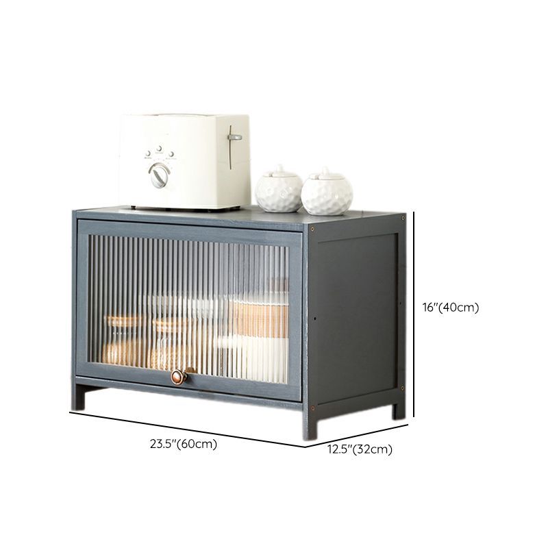 Simplistic Bambusa Standard Microwave Shelf Cabinet with Multiple Cabinets, Shelves, and Doors