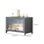 Simplistic Bambusa Standard Microwave Shelf Cabinet with Multiple Cabinets, Shelves, and Doors