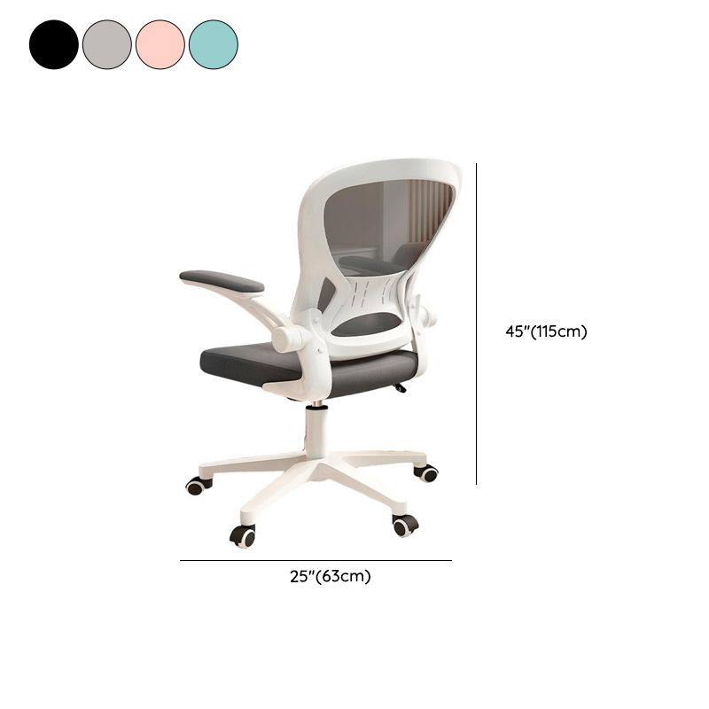 Simple Multi-levelled Single Color Nylon Chair with Chalk Frame, Lumbar Support, Tilt Mechanism, and Glide Movement