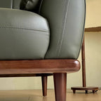 Tear Resistant Leather Standard Sofa/Loveseat/Single Sofa in Black/Emerald Green