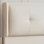 Trendy Wingback Headboard with No Distressing, Piled Tufted Rectangle for Queen/King Bed, Sponge Upholstery Fill, Standard Height