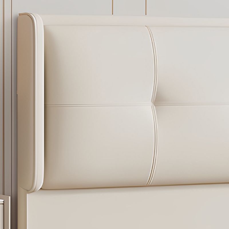 Trendy Wingback Headboard with No Distressing, Piled Tufted Rectangle for Queen/King Bed, Sponge Upholstery Fill, Standard Height
