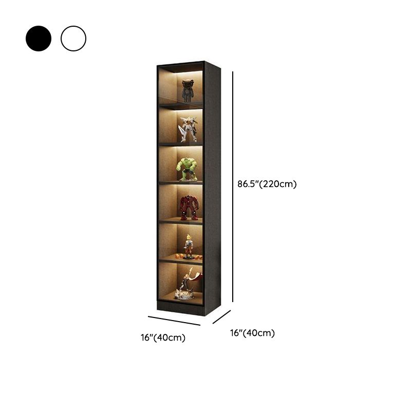 Elegant Glass Display Cabinet with Wood and Lighting Included