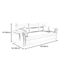 Brown Convertible Settee Furniture Flared Arm Standard Bed Settee