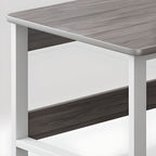 Modern Rectangular Laminate Desk with Gray/Auburn/Unfinished Color and Drawers, Perfect Office Computer Desk with Cable Management