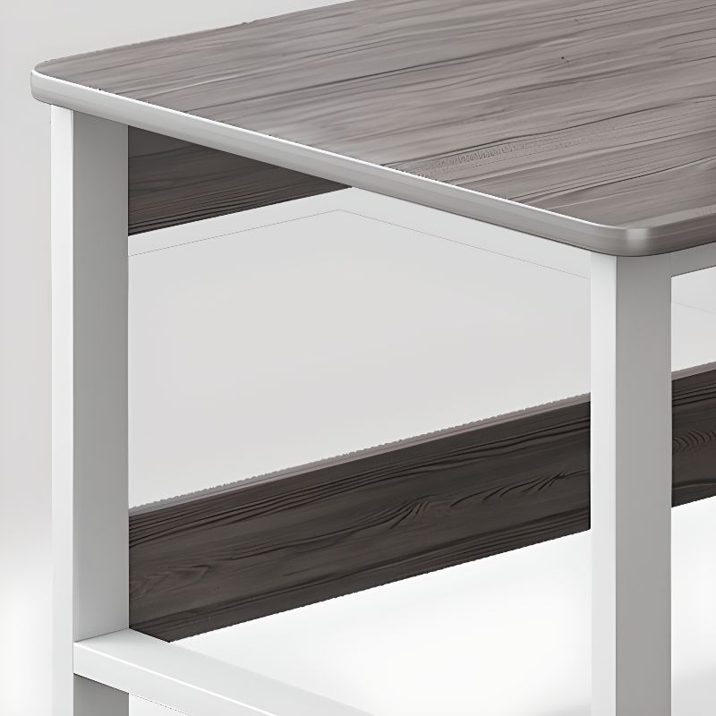 Modern Rectangular Laminate Desk with Gray/Auburn/Unfinished Color and Drawers, Perfect Office Computer Desk with Cable Management