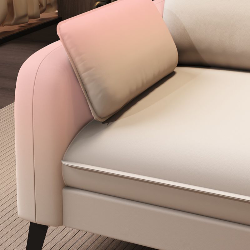 Trendy Solid Color Water Resistant Standard Sofa in Grey/Cerulean/Amber Color with Arm, Seats 3 with 2 Pillows