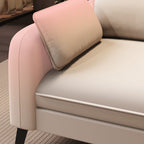 Trendy Solid Color Water Resistant Standard Sofa in Grey/Cerulean/Amber Color with Arm, Seats 3 with 2 Pillows