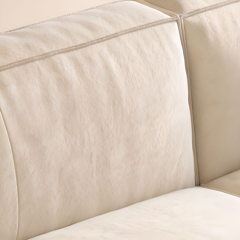 Contemporary Modern Solid Color Water Resistant Standard Sofa in Off-White, 2 People with 2 Pillows