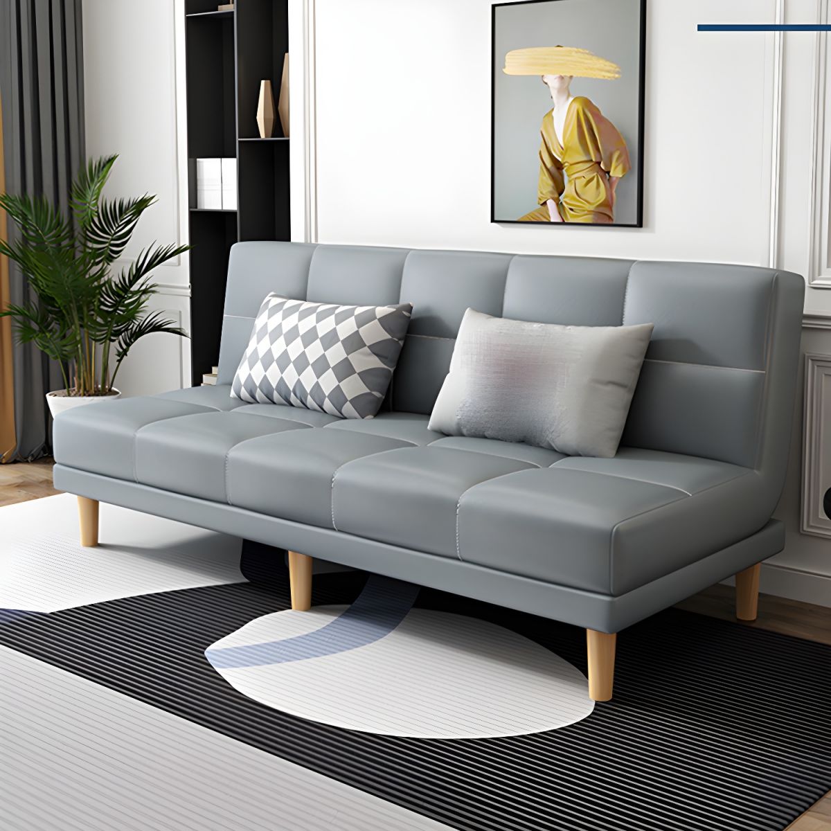 Contemporary Armless Standard Sofa Bed Dual Purpose Sofa for Living Room