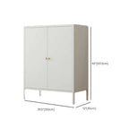 Art Deco Narrow Sideboard with Larder Storage, Alloy Countertop, Flexible Shelf, and 2 Doors