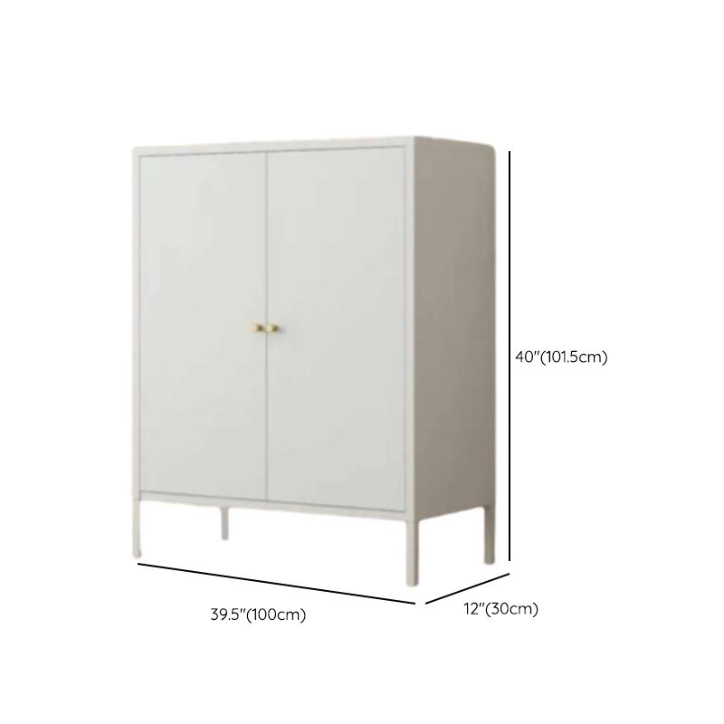 Art Deco Narrow Sideboard with Larder Storage, Alloy Countertop, Flexible Shelf, and 2 Doors