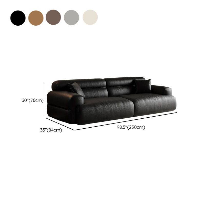 Modish Solid Color Stain Resistant Standard Sofa in Black/Light Gray/Coffee with 2 Pillows, Available in 4-seater/5 Person/3-seater