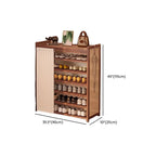 Art Deco Bambusa Rectangle Brown Shoe Rack with 6 Shelves for 11-20 Pairs in Drawing Room