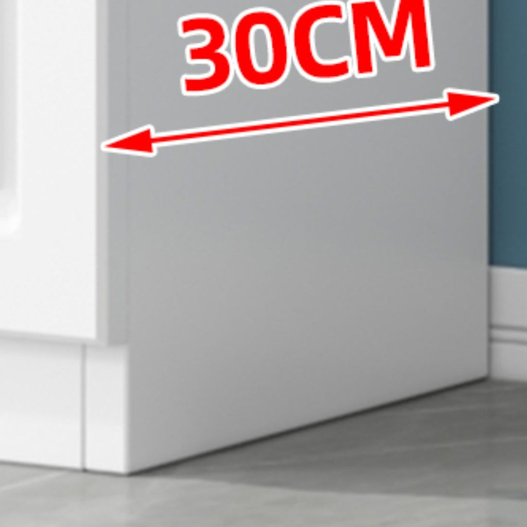 Pale Wood Finish Display Stand with Stockroom, 5 Shelves, Sealed Cabinet, Independent and Encased with Flush Overlay
