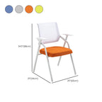 Casual Metal Framed Folding Training Chair/Side Chair for Tile Flooring with Uncovered Back and Support Rail