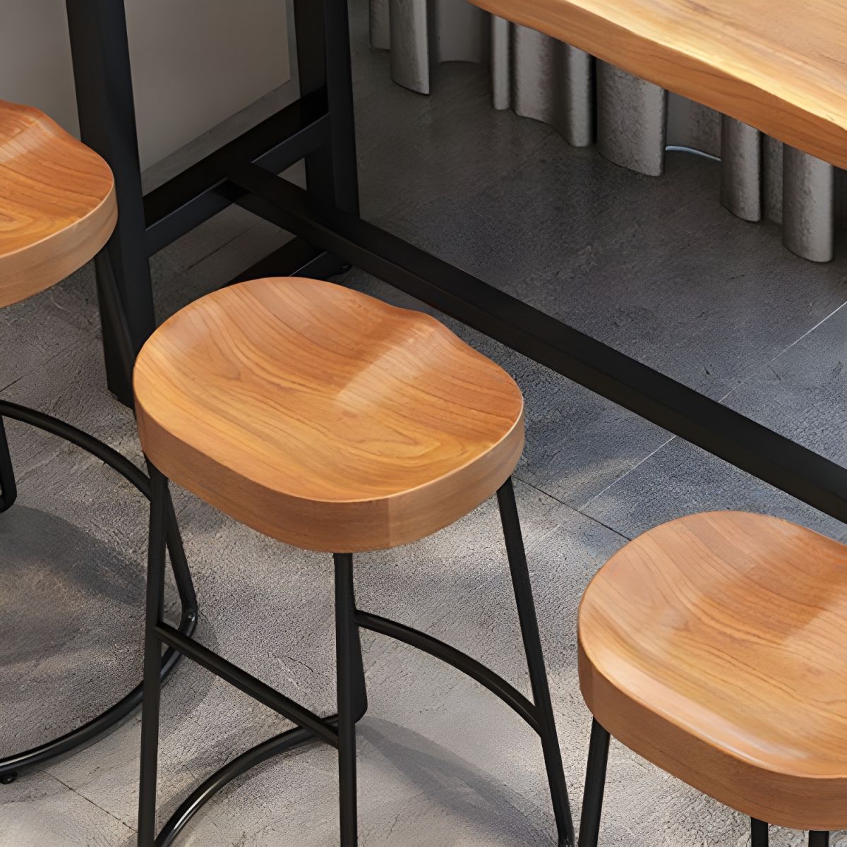 Modern 1/9 Pieces Bar Table Set Rectangle Wood Counter Table with High Stools