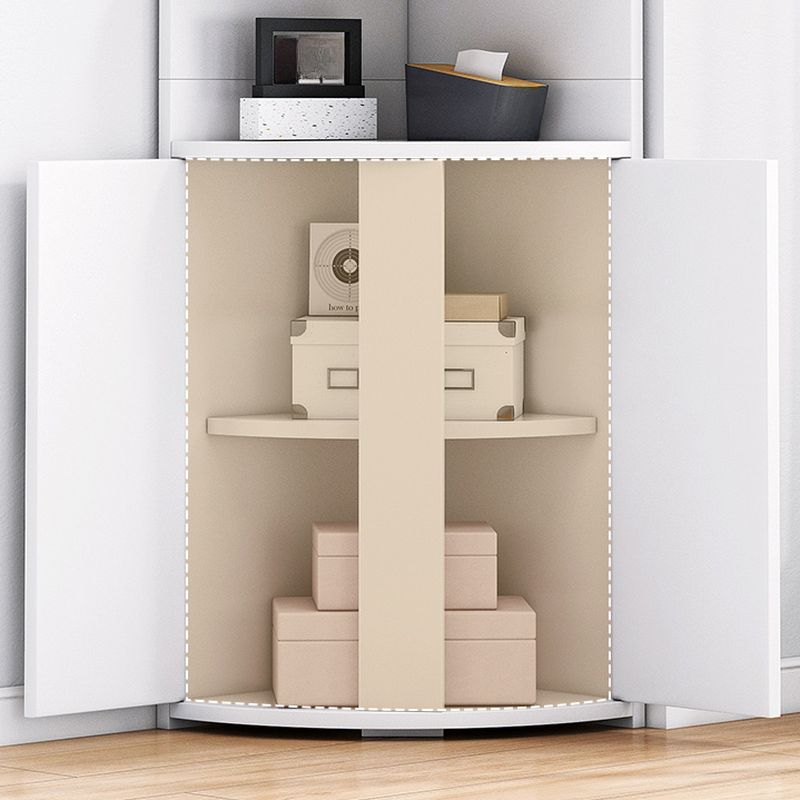 Nook Detached Accent Cabinet with Damp-proof Closet, 4 Exterior Shelves, Grip Bars, and Chalk Top