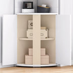 Nook Detached Accent Cabinet with Damp-proof Closet, 4 Exterior Shelves, Grip Bars, and Chalk Top