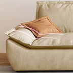 Modish Solid Color Stain Resistant Standard Sofa/Loveseat/Single Sofa in Beige with Pillow Top Arm and 3 Pillows for 4-seater/3-seater/2-seater