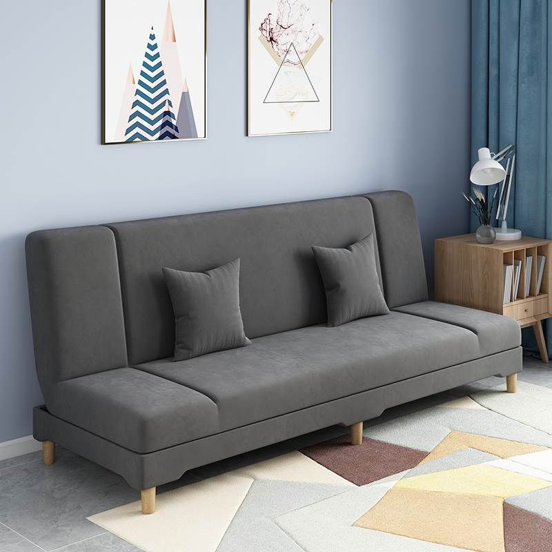 Contemporary Modern Grey/Azure/Emerald Green Sleeper, Solid Color, 3-Seater with 2 Pillows