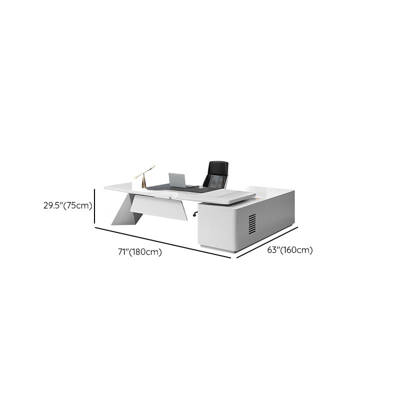 Watertight White Cabinet with 2 Drawers, Stump Base, 1 Exterior Shelf, Cable Management, and Cooling Hole