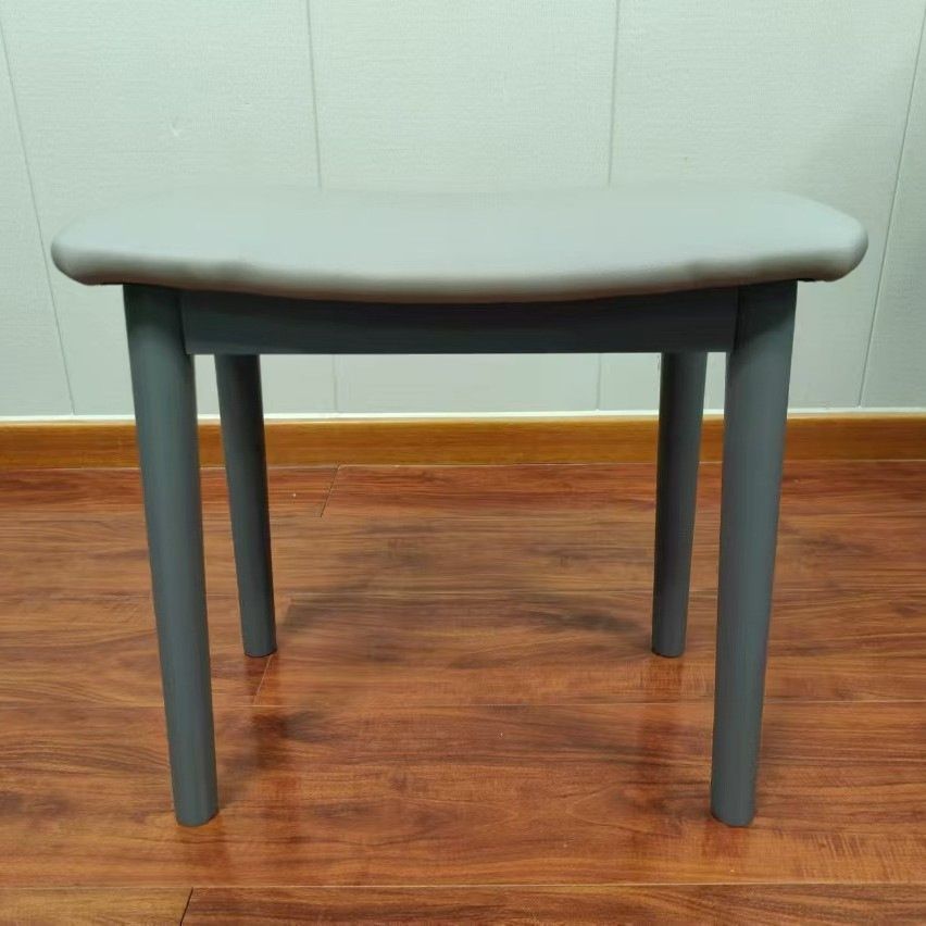Casual Rectangular Solid Color Standard Ottoman in Pleather with Black/Lime Green/Citrus Color Upholstery