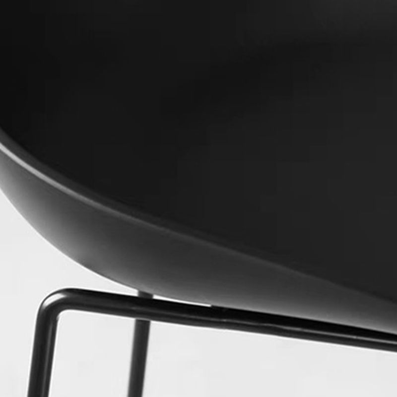 Casual Polymer Bar Stools in Midnight Black/Gray/White with Pail Seat and Leg Rest
