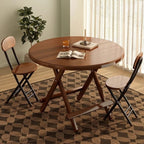Veneer Dining Table with Crossed Legs, Scratch-proof, Foldable, 2-seater/Seating for 4