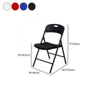 Solid Color Side Chair with Exposed Back, Foldable Metal Frame, 1 Chair Compatible with Tile Flooring