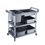 Synthetic Material Detached Accessory Cart with 3 Tiers, 4 Casters & Handle Culinary Space