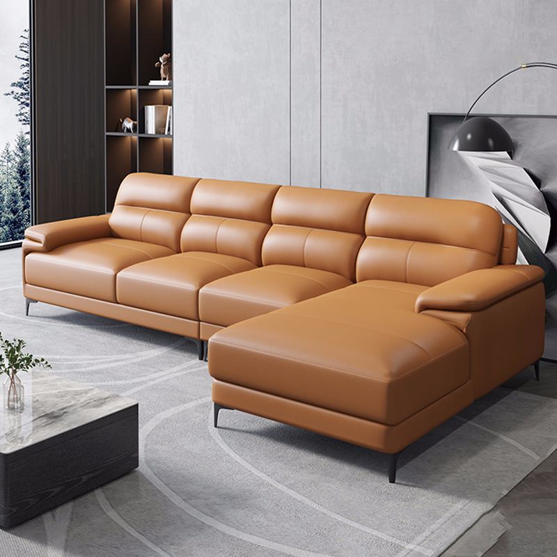Cushion Back Sectional Sofa Modern Durable Leather Sofa for Living Room
