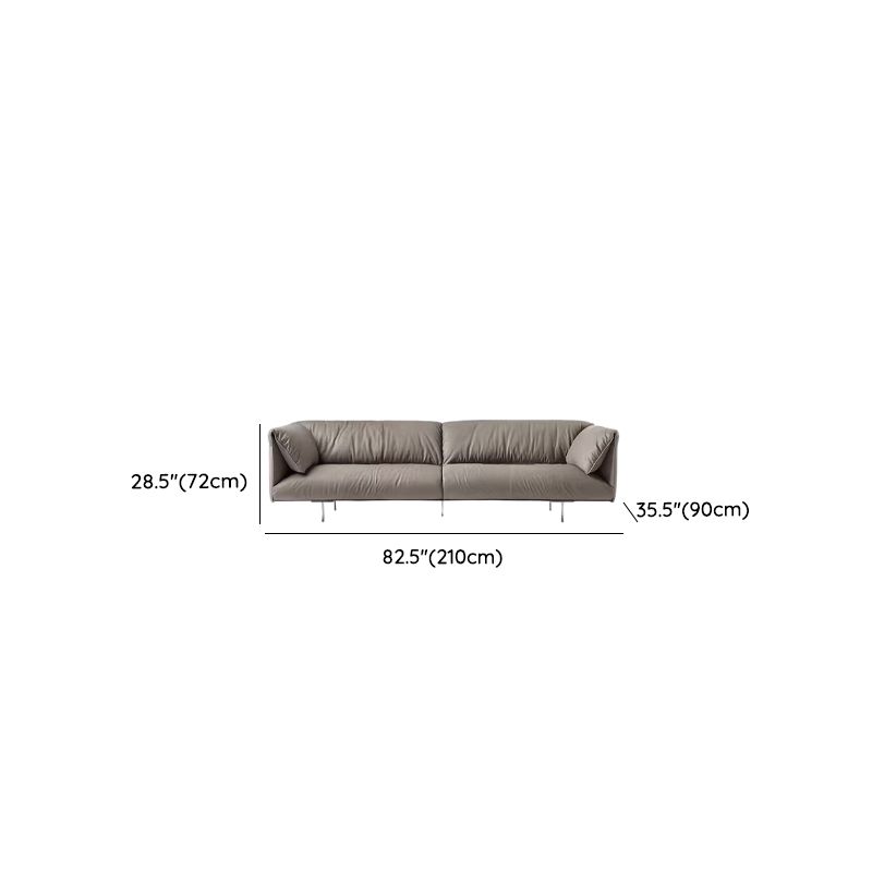 Modern Solid Color Scratch-defiant Standard Sofa/Loveseat/Single Sofa in Grey for 4/3/2-seater
