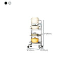 Modish Rectangle Portable Center with Wheels, Metal Countertop, Adjustable Shelves, and Silver Open Storage