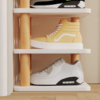 Art Deco Composite Wood Rectangle Shoe Rack, Floor Mounted for 1-20 Pairs in Drawing Room