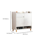 Reclaimed Wood 5 Tiers Shoe Tower with Shelf, Compartments, Cabinet Door, Dustproof, and Closed Back