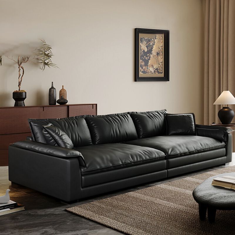 Drawing Room Standard Sofa in Midnight Black with Armrest