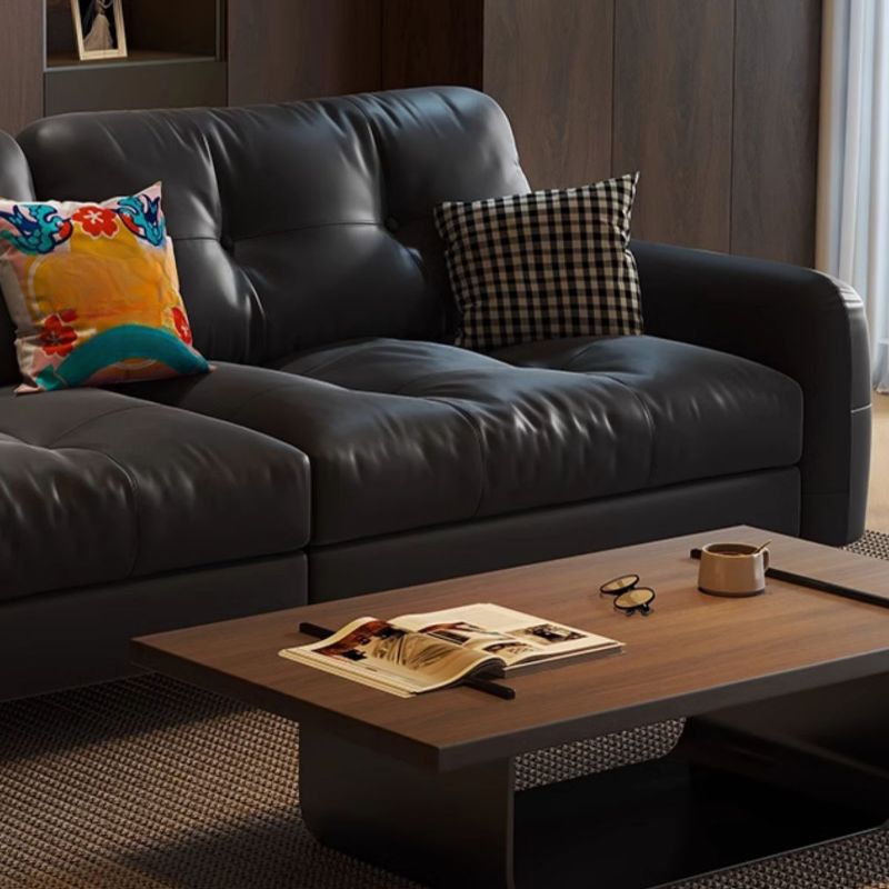 Contemporary Modern Solid Color Stain Resistant Standard Sofa in Gray/Sepia/Amber Color with Arm, Seating Capacity for 3/4-seater