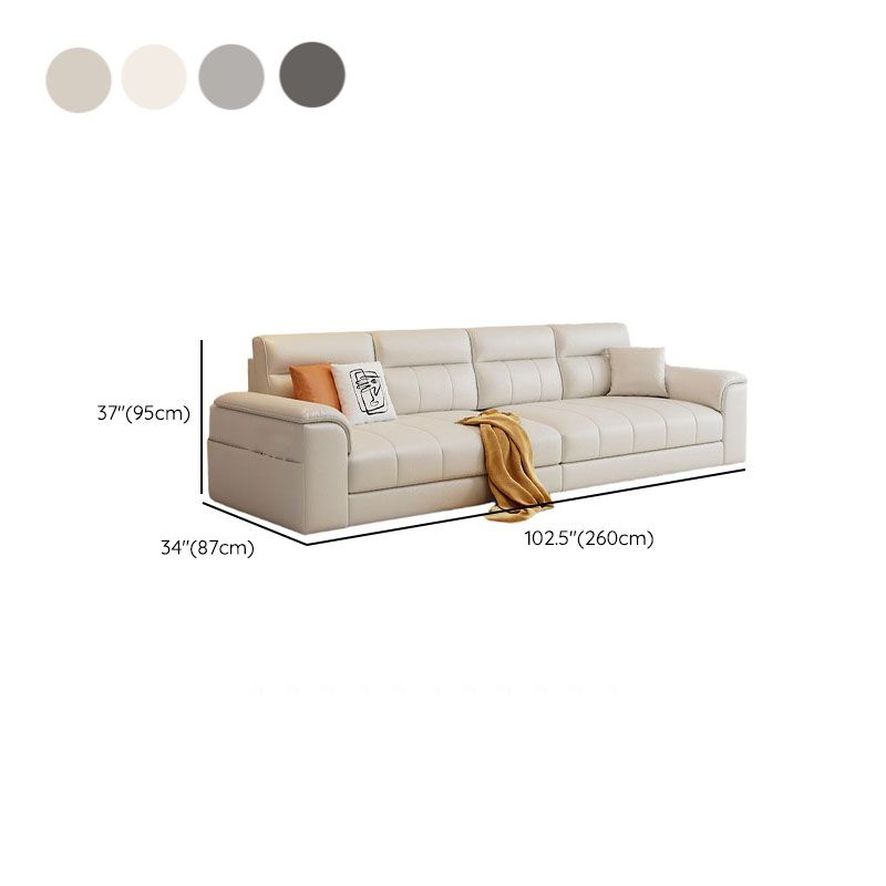 Modish Solid Color Stain Resistant Standard Sofa/Loveseat in Light Gray/White/Light Yellow for 6-Seater/5 Person/4-seater with 2 Pillows