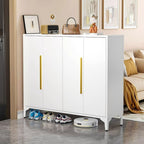Metal 5 Tiers Shoe Stack with Shelf, Unattached Gate, Dustproof Cover, and Closed Back