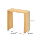 Modern Rectangular Natural Wood Pub Table with Two-sided Pedestal in Wood Grain