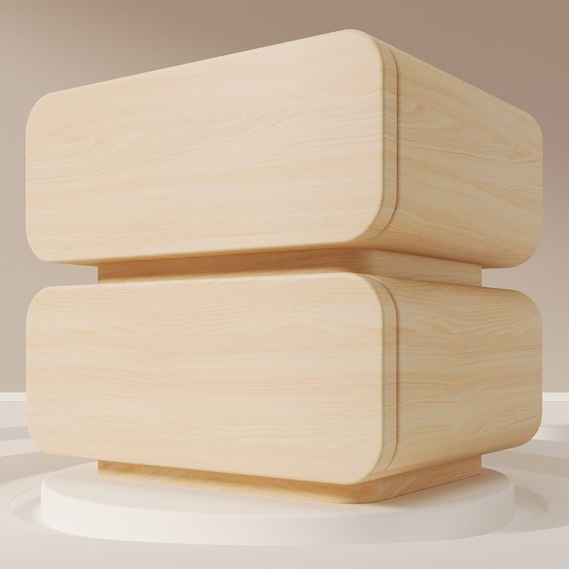 Modish Drawer Storage Bedside Table with 2 Drawers and Pleather Countertop