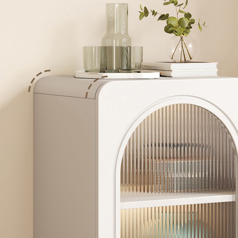 Rectangular Accent Cabinet with Closet, Glazed Door, Cabinet Knobs, Chalk/Sepia Top, Soft Close Drawer, and Stain Resistant Finish