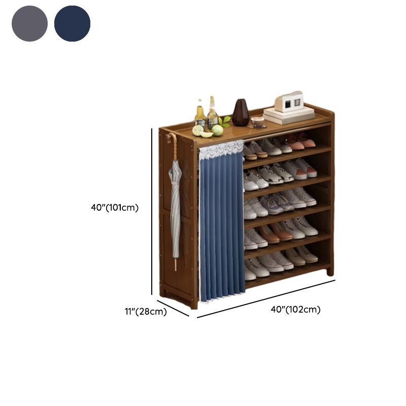 Art Deco Bambusa Rectangle Shoe Rack with 7 Shelves/6 Shelves/5 Shelves, Floor Mounted for 11-20 Pairs/1-10 Pairs/21-30 Pairs in Drawing Room