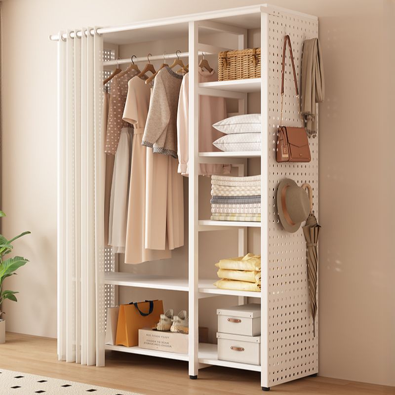 Chalk Simplistic Hall Rack with Repository and Steel Frame
